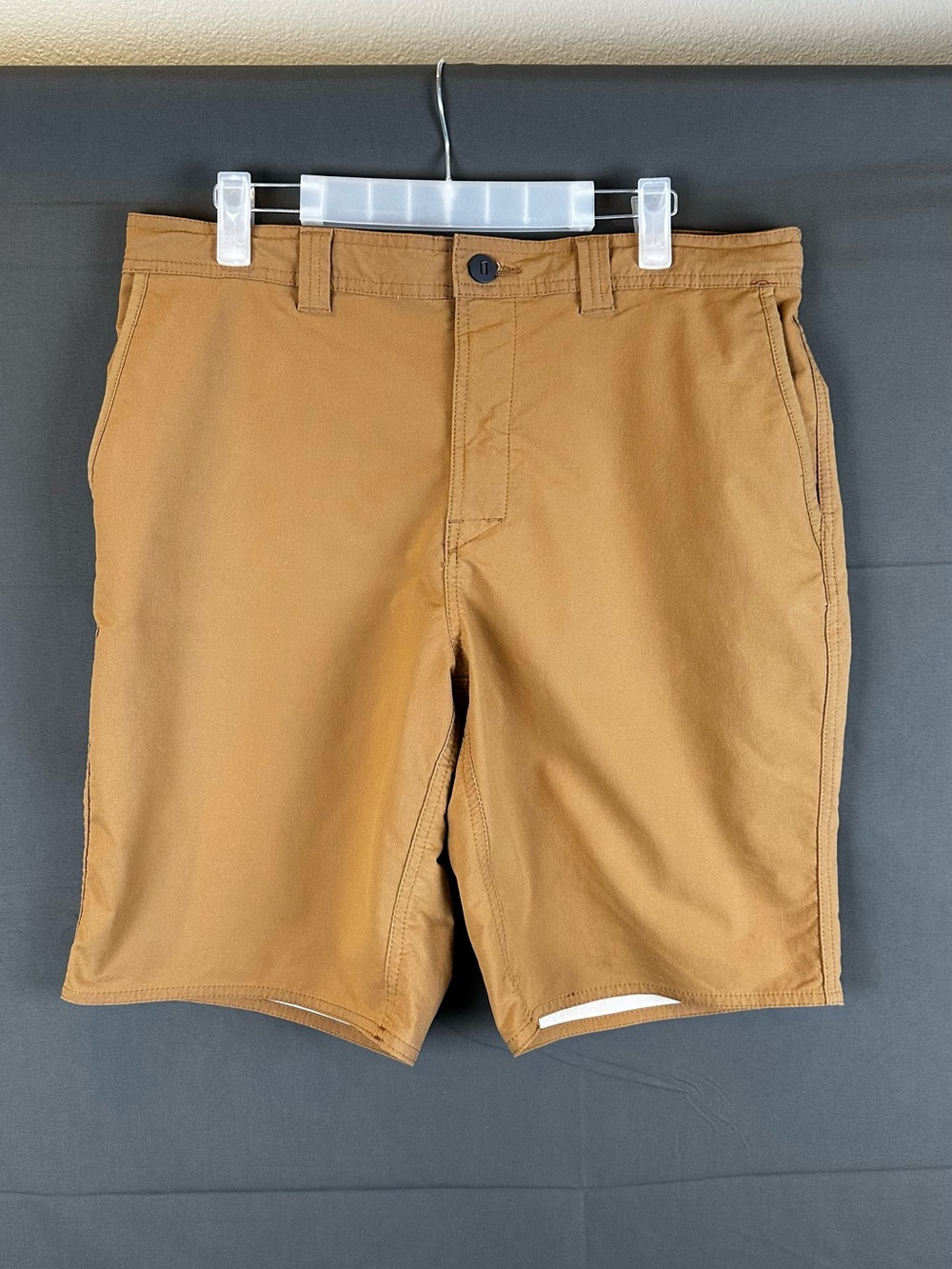 George Men's Flat-Front Shorts in Tan